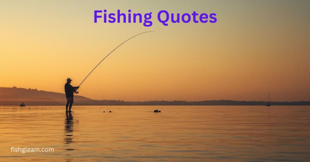 Fishing boat at sunset on a calm lake, perfect for fishing quotes