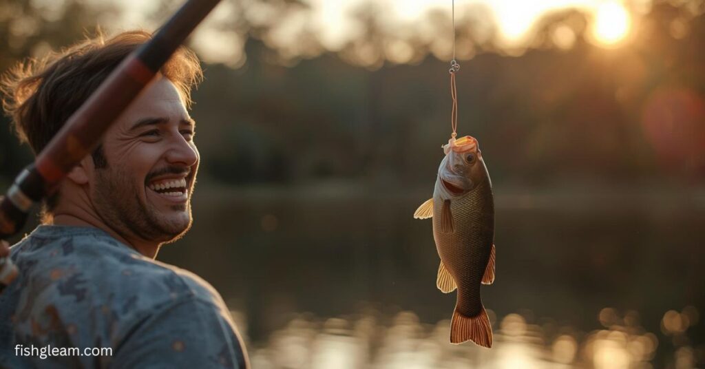 Fishing jokes image showing a fun and humorous fishing moment for anglers and fishing lovers